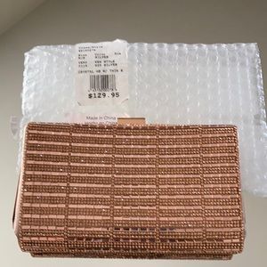 Crystal Rose Gold Evening Clutch 7”W x 4” L